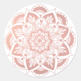 Redonda Rosa Pegatina Mandala