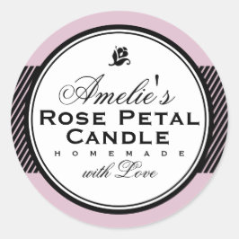 REDONDA ROSA | PEGATINA PERSONALIZADO SOAP & CANDLE