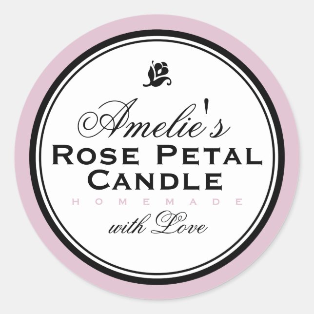 REDONDA ROSA | PEGATINA PERSONALIZADO SOAP & CANDLE (Anverso)