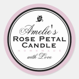 REDONDA ROSA | PEGATINA PERSONALIZADO SOAP & CANDLE