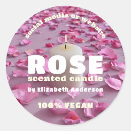 Redonda Rosa Pegatina redondo clásico de velas