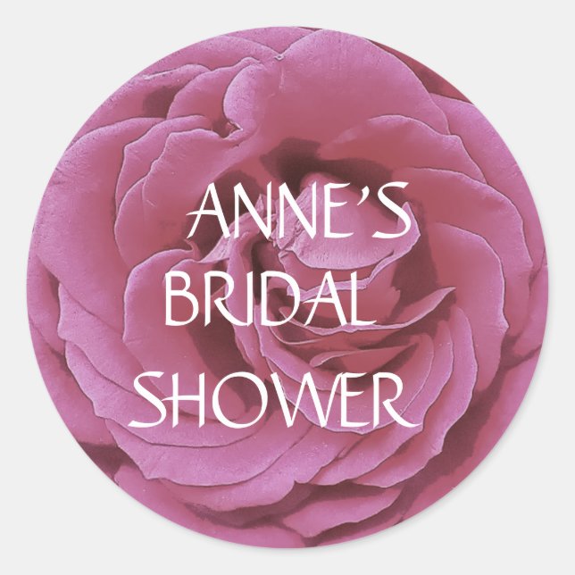 Redonda Rosa, Pegatina rosa rosa rosa foto clásica (Anverso)