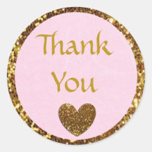 Rosa y Oro Gracias Pegatina