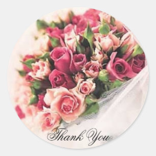 Redonda Rosas Bouquet Pegatina