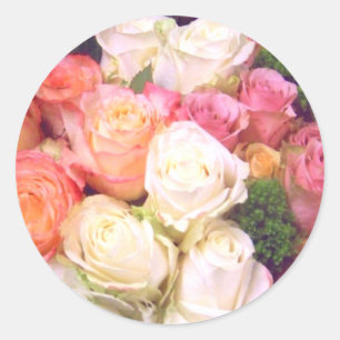 Redonda Rosas Para Usted_ Pegatina