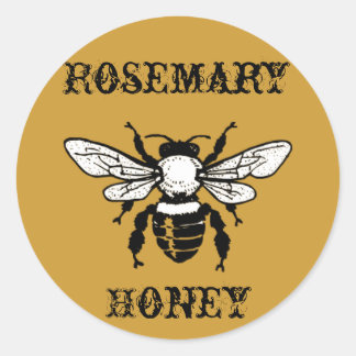 Redonda Rosemary Honey Bee Pegatina