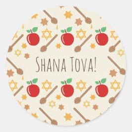Redonda Rosh Hashanah Pattern Pegatina