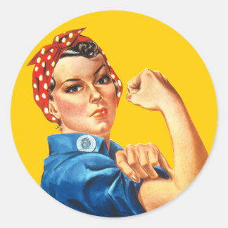 Redonda Rosie the Riveter Pegatina