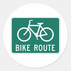 Redonda Rótulo de ruta de bicicleta Pegatina grande