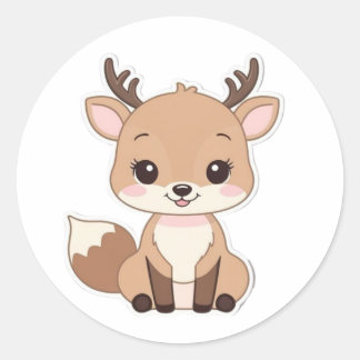 Redonda Round Kawaii Dee Pegatina - Cute y Divertido