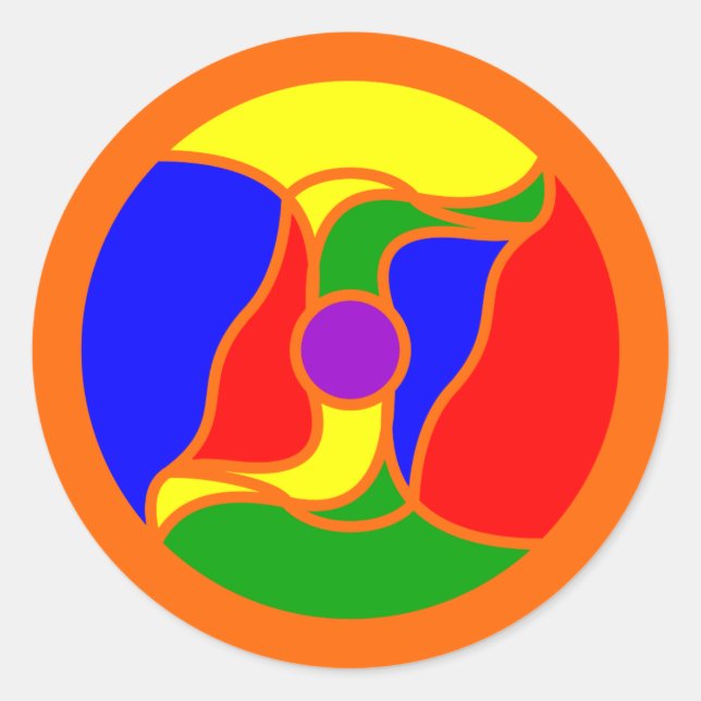 Redonda Round Optoskept Mandala Pegatina (Anverso)