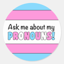 Redonda Round Pronouns Pegatina (Trans Pride)