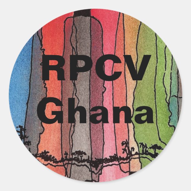 Redonda RPCV Ghana Round Pegatina (Anverso)