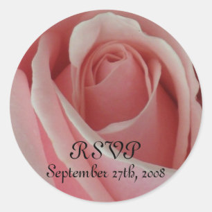 Redonda RSVP Pegatina rosa rosado