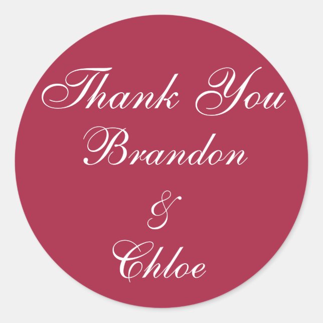 Redonda Ruby Red and Pearls Gracias Pegatina (Anverso)