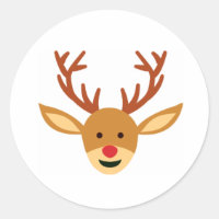 Rudolf, el pegatina de la Navidad de los renos de 