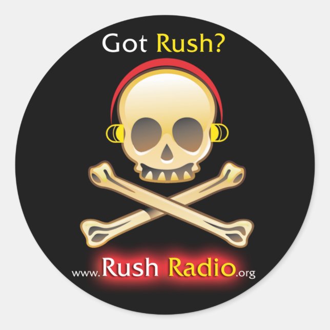 Redonda Rush Radio Round Pegatina (Anverso)