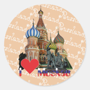 Redonda Rusia - Russia Moscú pegatina