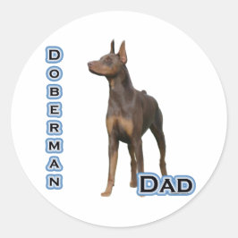 Redonda Rust Doberman Dad 4 - Pegatina