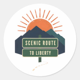 Redonda Ruta Escénica hacia la Libertad Pegatina