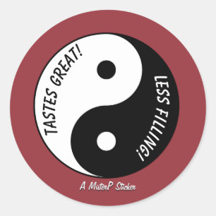 Redonda Sabe mucho/menos relleno - Un Pegatina del MisterP