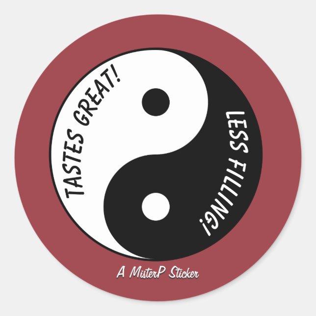 Redonda Sabe mucho/menos relleno - Un Pegatina del MisterP (Anverso)