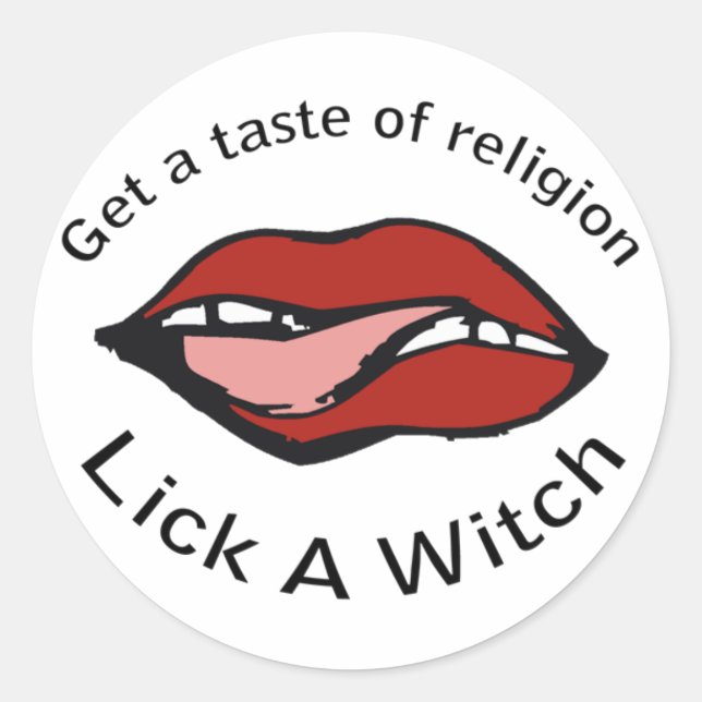 Redonda Sabor pegatina a la religión (Anverso)