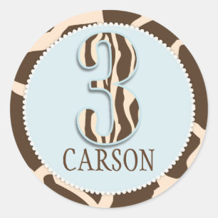 Redonda Safari Boy BLU Pegatina GIR 3C