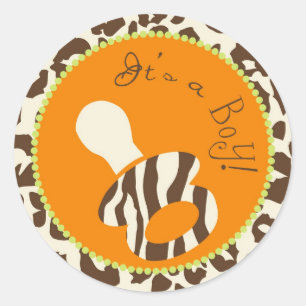 Redonda Safari Boy Green TY Pegatina C3