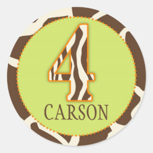 Redonda Safari Boy O Pegatina GIR 4C