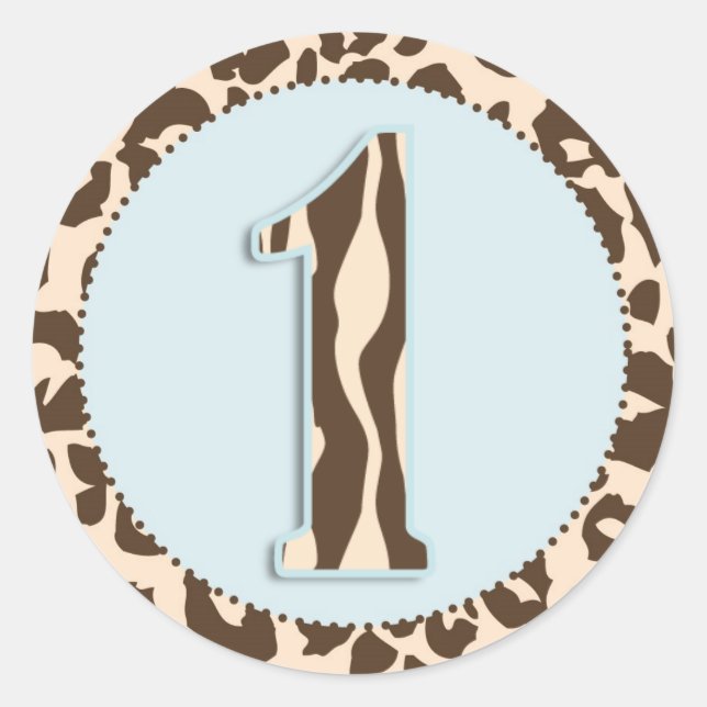 Redonda Safari Boy Pegatina 2 (Anverso)