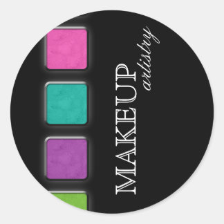 Redonda Salon spa belleza pegatina maquillaje paleta artis