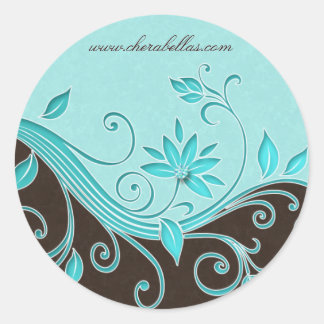 Redonda Salon spa flor pegatina swift Blue brown jewel