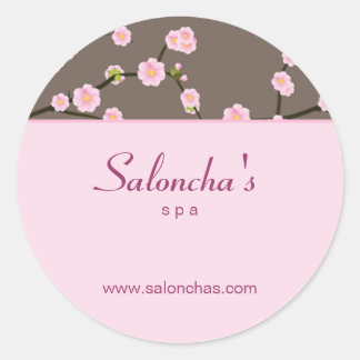 Redonda Salon spa floral cerezo floral flor pegatina rosa