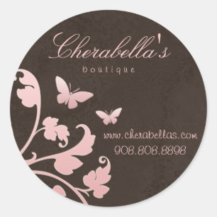 Redonda Salon spa mariposa pegatina marrón ante