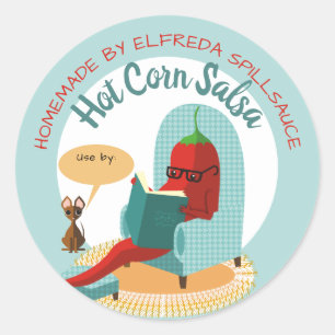 Redonda salsa de pimienta chile de la cocina de pegatina