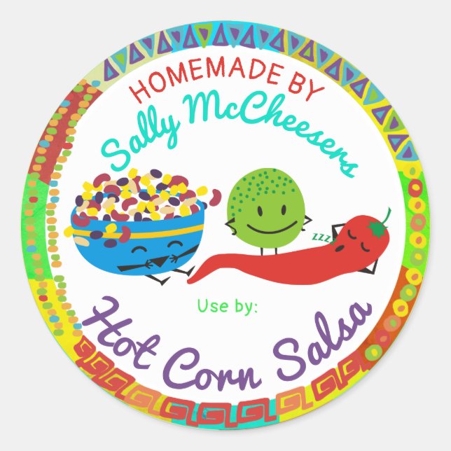 Redonda Salsa de pimienta chile de la cocina del pegatina (Anverso)