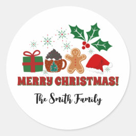 Redonda Saludos de vacaciones - Pegatina editable