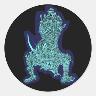 Redonda Samurai, por Brian Benson, pegatina