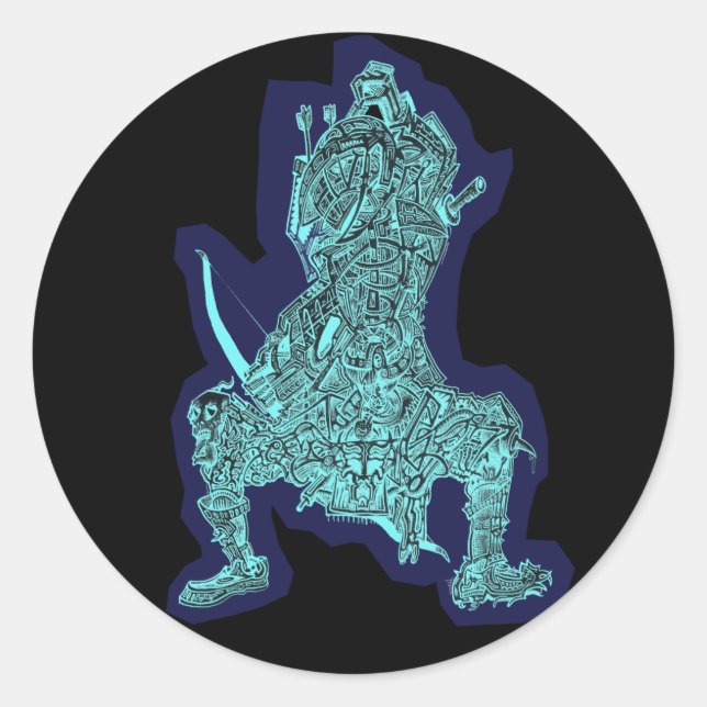 Redonda Samurai, por Brian Benson, pegatina (Anverso)