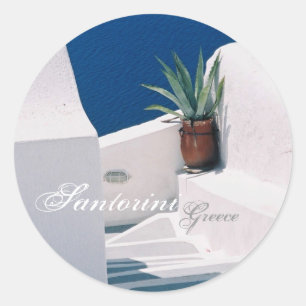 Redonda Santorini, pegatina de Grecia