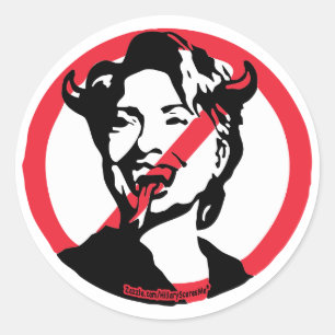 Redonda Satin Hillary Anti-Hillary Pegatina