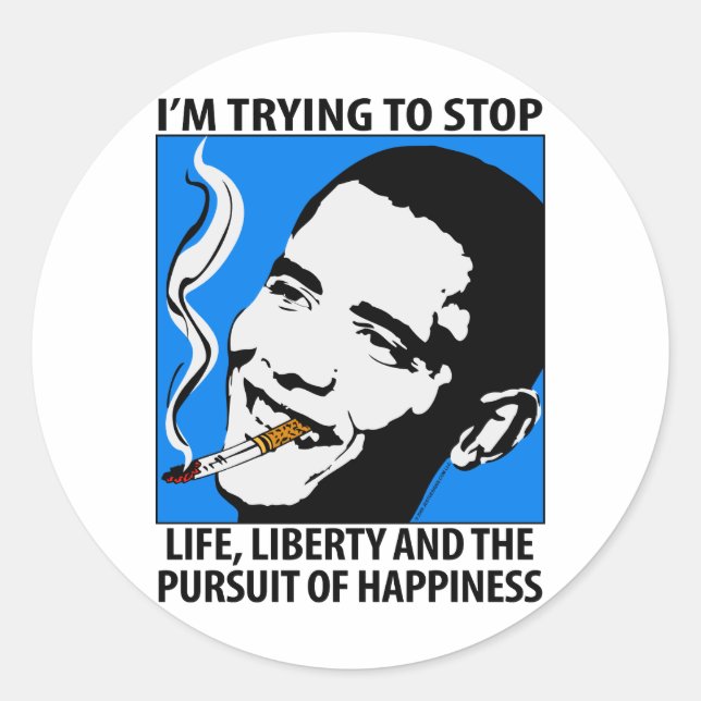 Redonda Sátira Barack Obama / Pegatina parodia (Anverso)