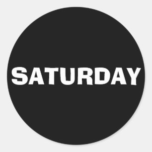 Redonda Saturday Ad Lib Black Pegatina por Janz