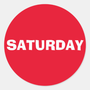 Redonda Saturday Ad Lib Red Pegatina de Janz