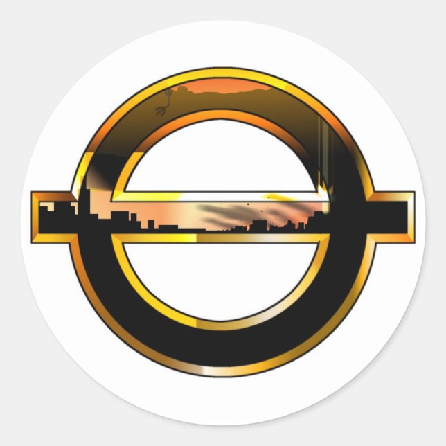 Redonda saykay Pegatina (Anverso)