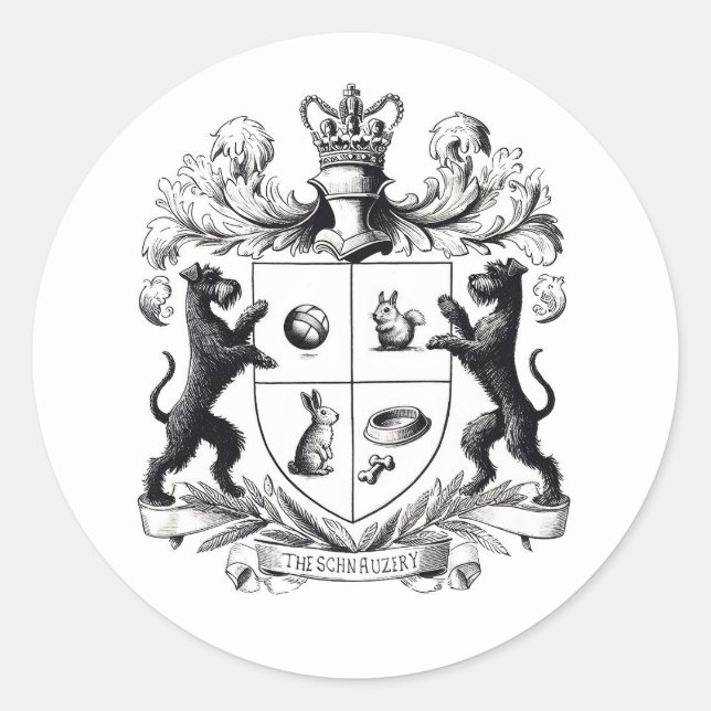 Redonda Schnauzer Coat of Arms Pegatina (Anverso)