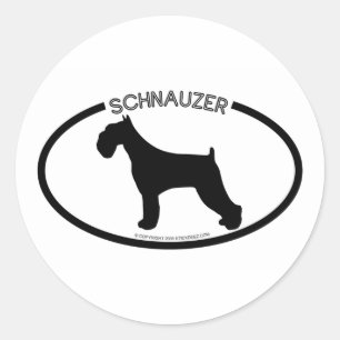Redonda Schnauzer Silhouette Black Pegatina