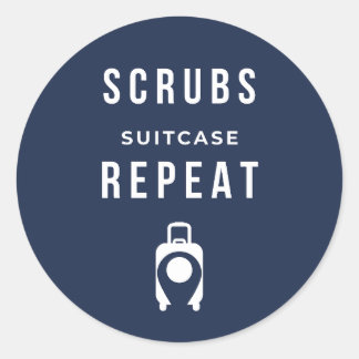 Redonda Scrubs Suitcase Repeat - Pegatina Divertida para E