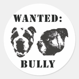 Redonda "Se busca: Bully", Pegatina de bulldog inglés